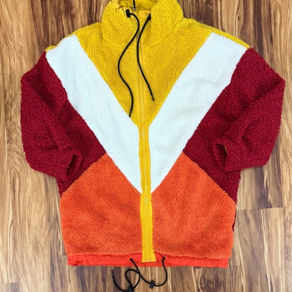 Urban Outfitters Power Parka Colorblock Teddy Jacket - Picture 3 of 6
